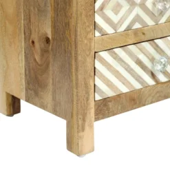 Sandia Handcrafted Boho 4 Drawer Mango Wood Nightstand Natural/White - Christopher Knight Home -Living Furniture GUEST 1d6271e8 7409 48d2 b5ab bcb3ec1dba3f