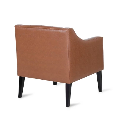 Deanna Contemporary Faux Leather Tufted Accent Chair - Christopher Knight Home 2 Deanna Contemporary Faux Leather Tufted Accent Chair - Christopher Knight Home - Image 2