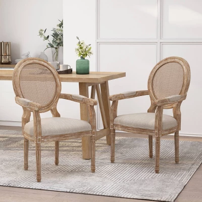 Set Of 2 Judith French Country Wood And Cane Upholstered Dining Chairs - Christopher Knight Home 1 Set Of 2 Judith French Country Wood And Cane Upholstered Dining Chairs - Christopher Knight Home