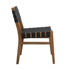 Christopher Knight Home Cassius Woven Faux Leather Rubberwood Dining Chair (Set Of 2) -Living Furniture GUEST 1e98ab35 4c8d 4f5e 947f 592bf6a9c206