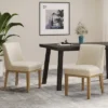 Christopher Knight Home Camas Contemporary Upholstered Wood Dining Chairs (Set Of 2)