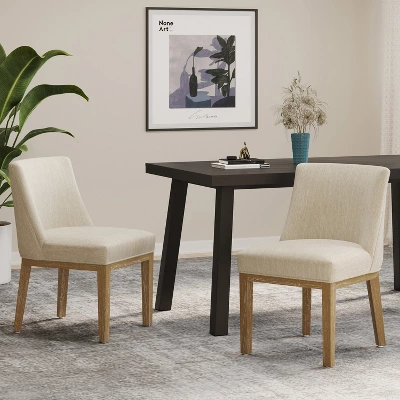 Christopher Knight Home Camas Contemporary Upholstered Wood Dining Chairs (Set Of 2) 1 Christopher Knight Home Camas Contemporary Upholstered Wood Dining Chairs (Set Of 2)