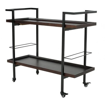 Gerard Industrial Wooden Bar Cart - Christopher Knight Home 9 Gerard Industrial Wooden Bar Cart - Christopher Knight Home - Image 9