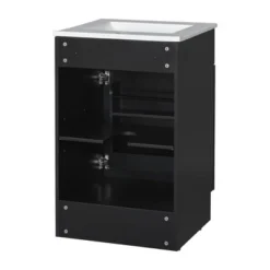 20"W Bathroom Vanity With Ceramic Sink, Bathroom Cabinet With Storage Rack, Adjustable Shelf And Soft Closing Door-Christopher Knight Home -Living Furniture GUEST 1fac8af2 a8ae 4e25 b42d 002bc004d7fe