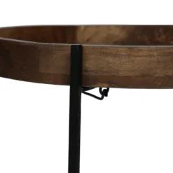 Tift Handcrafted Modern Industrial Mango Wood Folding Tray Top Side Table Natural/Black - Christopher Knight Home -Living Furniture GUEST 1fe806d5 5648 451e a602 06fd8997dfee