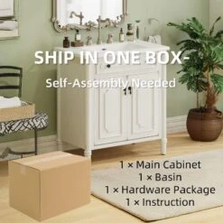 Christopher Knight Home Mualani 31" Vintage Bathroom Vanity With Ceramic Sink, 2 Doors And Adjustable Shelf 17 Christopher Knight Home Mualani 31" Vintage Bathroom Vanity With Ceramic Sink, 2 Doors And Adjustable Shelf -Living Furniture GUEST 2030f879 98b6 4582 b17a 6c08f785ff4f