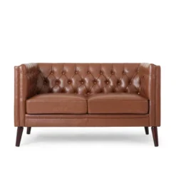 Holasek Contemporary Upholstered Tufted Loveseat - Christopher Knight Home -Living Furniture GUEST 20838796 6838 4351 972e c2e36dda535d