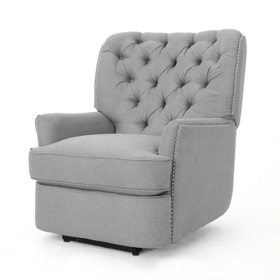 Salomo Tufted Fabric Power Recliner - Christopher Knight Home 7 Salomo Tufted Fabric Power Recliner - Christopher Knight Home - Image 7