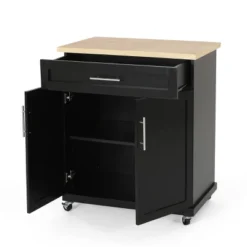 Batavia Contemporary Kitchen Cart With Wheels - Christopher Knight Home -Living Furniture GUEST 2112411e e0e9 4ec6 9890 be1ff1f6fc30
