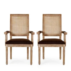 Set Of 2 Maria French Country Wood And Cane Upholstered Dining Chairs - Christopher Knight Home 37 Set Of 2 Maria French Country Wood And Cane Upholstered Dining Chairs - Christopher Knight Home -Living Furniture GUEST 2154aac1 b791 4b59 ba39 992253dc9a9f