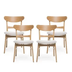 Christopher Knight Home Isador Mid Century Modern Upholstered Rubberwood Dining Chairs (Set Of 4) 17 Christopher Knight Home Isador Mid Century Modern Upholstered Rubberwood Dining Chairs (Set Of 4) -Living Furniture GUEST 2203fcb9 8951 4370 9060 cda017931b07