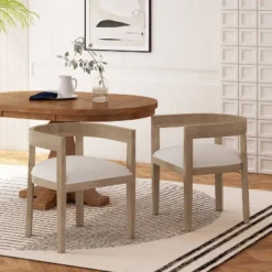 Christopher Knight Home Set Of 2 Ladieu Fabric And Wood Tub Dining Chairs -Living Furniture GUEST 2245bd1a 59d9 4be3 bb4e 260600192480