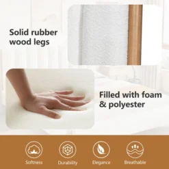 Christopher Knight Home Witt Modern Wood Boucle Platform Bed With Vertical Stripes Headboard, White -Living Furniture GUEST 22cb1ffa 5b26 45ea 9771 a6e68e841878