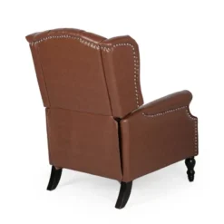 Walter Contemporary Tufted Recliner Cognac Brown/Dark Brown - Christopher Knight Home -Living Furniture GUEST 22e12c93 d7c3 45b3 851a 6ff6d70cdf14
