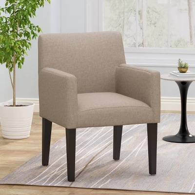 Mcclure Contemporary Upholstered Armchair Taupe/Espresso - Christopher Knight Home 1 Mcclure Contemporary Upholstered Armchair Taupe/Espresso - Christopher Knight Home