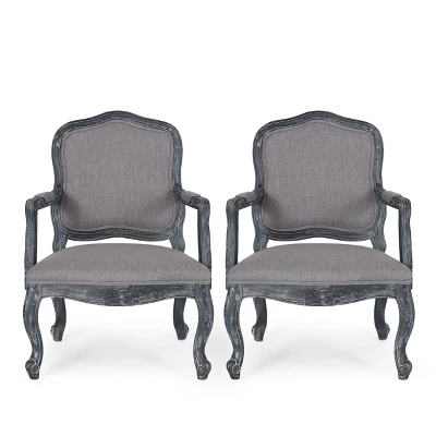 Set Of 2 Andrea French Country Wood Upholstered Dining Armchairs - Christopher Knight Home 14 Set Of 2 Andrea French Country Wood Upholstered Dining Armchairs - Christopher Knight Home - Image 14