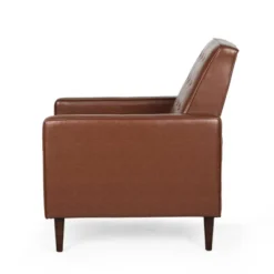 Mervynn Mid-Century Modern Button Tufted Recliner Cognac Brown/Dark Espresso - Christopher Knight Home -Living Furniture GUEST 24e8c7f6 6d02 47b7 a9d5 9f175cee1b3e