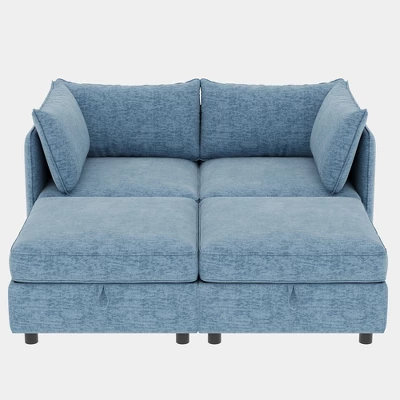 Christopher Knight Home Penny Versatile 68" Modular Storage Loveseat With Two Ottomans 11 Christopher Knight Home Penny Versatile 68" Modular Storage Loveseat With Two Ottomans - Image 11