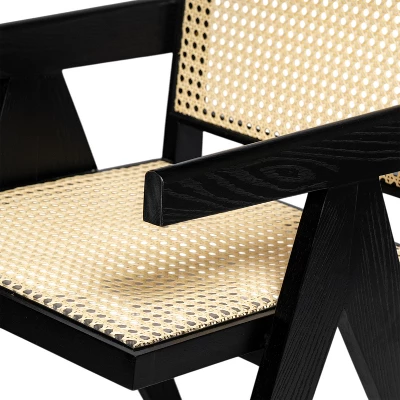 Christopher Knight Home Randall Rubberwood And Cane Arm Dining Chair With V-Shaped Legs(Set Of 2) 7 Christopher Knight Home Randall Rubberwood And Cane Arm Dining Chair With V-Shaped Legs(Set Of 2) - Image 7