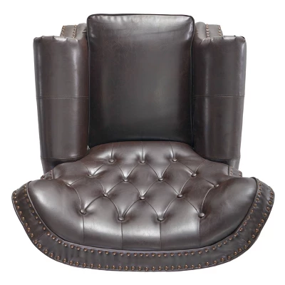 Walder Bonded Leather Press-Back Recliner Club Chair Brown - Christopher Knight Home 7 Walder Bonded Leather Press-Back Recliner Club Chair Brown - Christopher Knight Home - Image 7