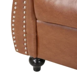 Silverdale Traditional Chesterfield Loveseat Cognac Brown/Dark Brown - Christopher Knight Home -Living Furniture GUEST 26427e7f 15e2 4b3a 9977 c7097fbc8477
