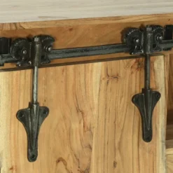 Laymon Modern Industrial Handcrafted Acacia Wood Live Edge Sideboard With Sliding Door Natural/Black - Christopher Knight Home -Living Furniture GUEST 267c7892 4283 4a07 942d 87bc7956bbab