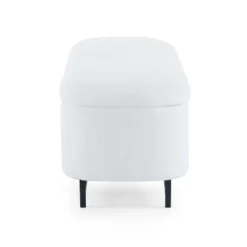 Christopher Knight Home Aurora Modern Wood And Metal Upholstered Storage Ottoman, White/Black -Living Furniture GUEST 268a97dd d92e 48b4 8f71 5958cdc9e51e