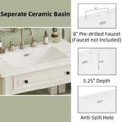 Christopher Knight Home Mualani 31" Vintage Bathroom Vanity With Ceramic Sink, 2 Doors And Adjustable Shelf 16 Christopher Knight Home Mualani 31" Vintage Bathroom Vanity With Ceramic Sink, 2 Doors And Adjustable Shelf -Living Furniture GUEST 26cc1ea8 fedb 4b64 bb1c 207b5cd4f4ac