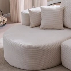 Christopher Knight Home Shamus 106" Modern Cozy Upholstered 4 Seater Curved Sectional Sofa With 7 Pillows