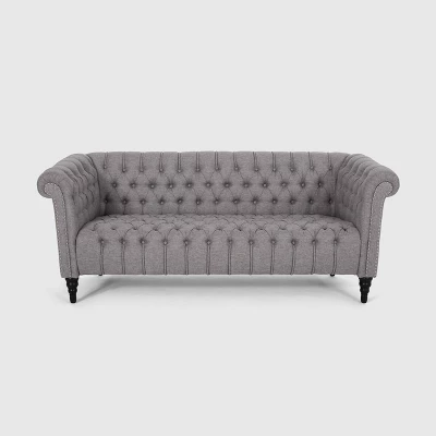 Barneyville Traditional Chesterfield Sofa Gray - Christopher Knight Home 4 Barneyville Traditional Chesterfield Sofa Gray - Christopher Knight Home - Image 4