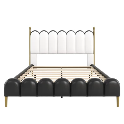 Christopher Knight Home Caitria Contemporary Faux Leather Platform Bed With Headboard And Footboard 5 Christopher Knight Home Caitria Contemporary Faux Leather Platform Bed With Headboard And Footboard - Image 5