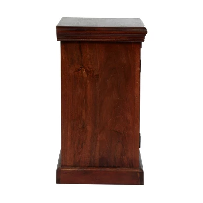 Pocatello Handcrafted Boho Mango Wood Nightstand Walnut - Christopher Knight Home 4 Pocatello Handcrafted Boho Mango Wood Nightstand Walnut - Christopher Knight Home - Image 4