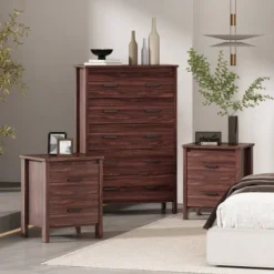 3pc Olimont Contemporary Dresser And Nightstand Set Walnut - Christopher Knight Home 16 3pc Olimont Contemporary Dresser And Nightstand Set Walnut - Christopher Knight Home -Living Furniture GUEST 27d00186 ce46 4319 94b2 d6e74fea92b6