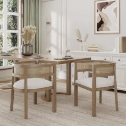 Christopher Knight Home Cinnabar 19.75" Seat Height Upholstered Rubberwood Tub Dining Chairs With Cane Back(Set Of 2) -Living Furniture GUEST 27da073c 6f36 43ba abb9 a19385230eac