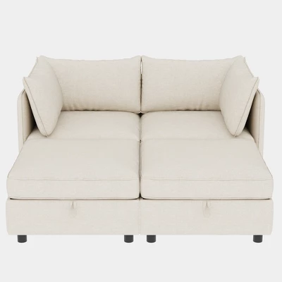 Christopher Knight Home Penny Versatile 68" Modular Storage Loveseat With Two Ottomans 10 Christopher Knight Home Penny Versatile 68" Modular Storage Loveseat With Two Ottomans - Image 10