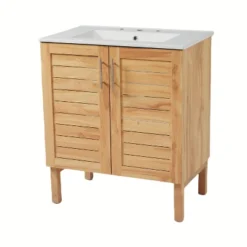 Christopher Knight Home Ramona 30" Mid-Century Modern Bathroom Vanity With Ceramic Sink, Antique Natural 13 Christopher Knight Home Ramona 30" Mid-Century Modern Bathroom Vanity With Ceramic Sink, Antique Natural -Living Furniture GUEST 284901bf ce79 4bef b0e5 7a8f522c60d8