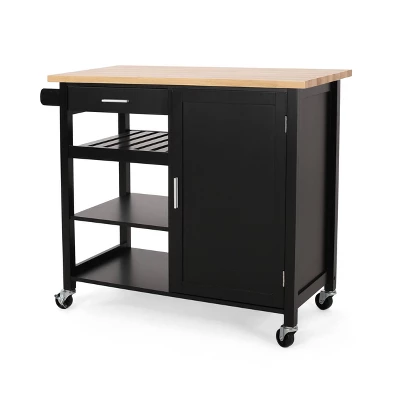 Westcliffe Contemporary Kitchen Cart With Wheels - Christopher Knight Home 12 Westcliffe Contemporary Kitchen Cart With Wheels - Christopher Knight Home - Image 12