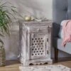 Tijeras Handcrafted Boho Mango Wood Nightstand Distressed White - Christopher Knight Home