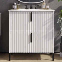 Christopher Knight Home Sephera Modern 30" Bathroom Vanity With Ceramic Sink And Drawers -Living Furniture GUEST 2b426e49 0f0a 4dc0 ac94 c0bc98010272