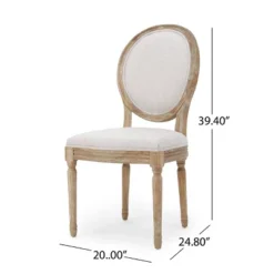 Set Of 4 Phinnaeus French Country Fabric Dining Chairs Beige/Natural - Christopher Knight Home -Living Furniture GUEST 2be7154d e774 498b addb 3a541cef00d1