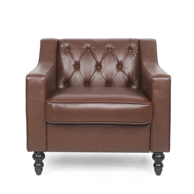 Furman Contemporary Tufted Club Chair Cognac - Christopher Knight Home 10 Furman Contemporary Tufted Club Chair Cognac - Christopher Knight Home - Image 10