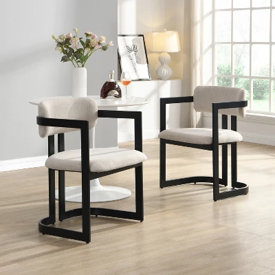 Christopher Knight Home Celica Modern Faux Wood Finish Upholstered Metal Dining Chairs (Set Of 2) 8 Christopher Knight Home Celica Modern Faux Wood Finish Upholstered Metal Dining Chairs (Set Of 2) - Image 8