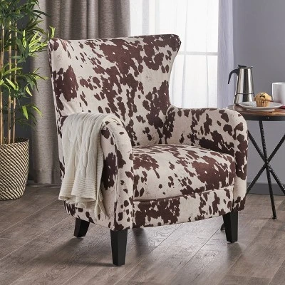 Arabella New Velvet Club Chair - Milk Cow - Christopher Knight Home 1 Arabella New Velvet Club Chair - Milk Cow - Christopher Knight Home