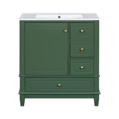 Christopher Knight Home Thomas 30" Bathroom Vanity With Sink, One Door With Shelf And Three Drawers 15 Christopher Knight Home Thomas 30" Bathroom Vanity With Sink, One Door With Shelf And Three Drawers - Image 15