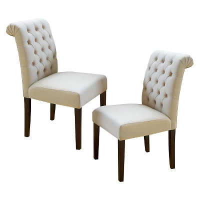 2ct Dinah Roll Top Fabric Dining Chair Set - Christopher Knight Home 5 2ct Dinah Roll Top Fabric Dining Chair Set - Christopher Knight Home - Image 5