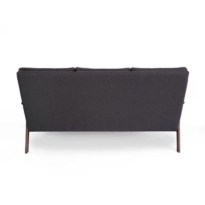 Duluth Mid Century Tufted Sofa Black - Christopher Knight Home 4 Duluth Mid Century Tufted Sofa Black - Christopher Knight Home - Image 4