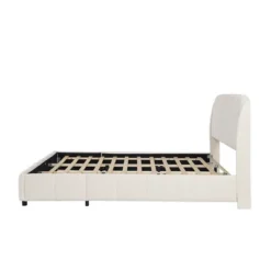 Christopher Knight Home Ella Boucle Upholstered Platform Bed With Headboard, Beige, King -Living Furniture GUEST 302afe92 9ed2 4508 96a5 da5602d73605