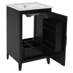 Christopher Knight Home Alonzo Modern 20" Bathroom Vanity With Ceramic Sink, Shelf And Drawer -Living Furniture GUEST 3066cabc b609 42d3 af5b 4e9979cdb4bd
