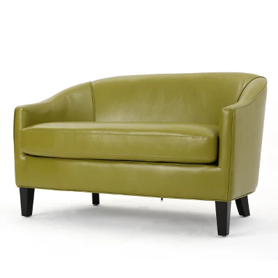 Justine Faux Leather Loveseat - Christopher Knight Home 6 Justine Faux Leather Loveseat - Christopher Knight Home - Image 6