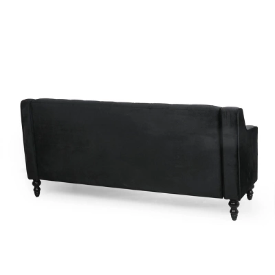 Knouff Modern Glam Tufted Velvet 3 Seater Sofa - Christopher Knight Home 2 Knouff Modern Glam Tufted Velvet 3 Seater Sofa - Christopher Knight Home - Image 2